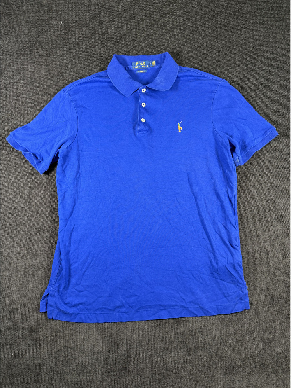 Polo Ralph Lauren Classic Fit Blue Cotton Polo Shirt Medium